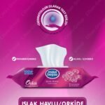 Mavi Beyaz 100 Yaprak Orkide Kokulu Islak Mendil